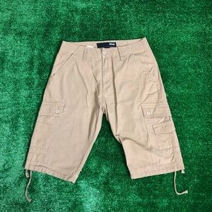 Plugg Cargo Capri Style Tan Shorts